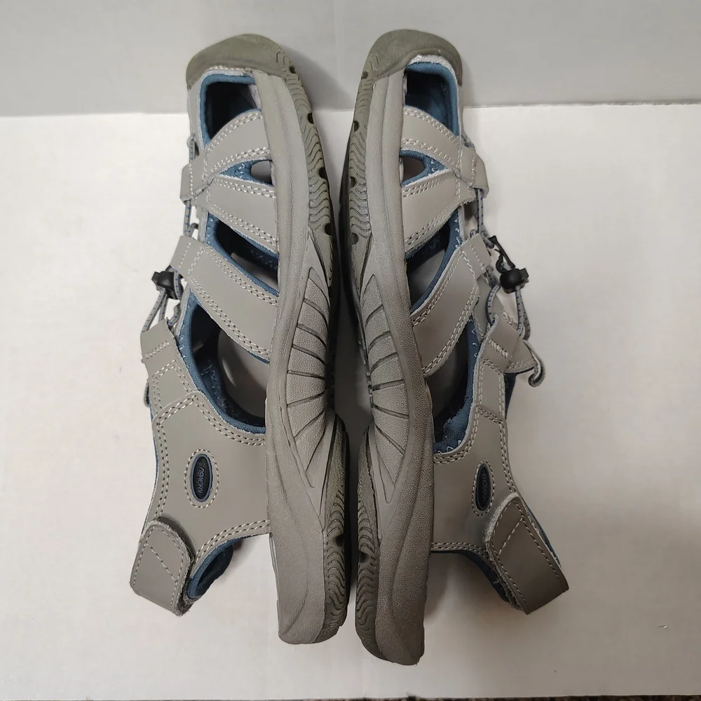 Khombu Water Hiking Gray Blue Women's Shoes Size 10 Medium Leather Upper